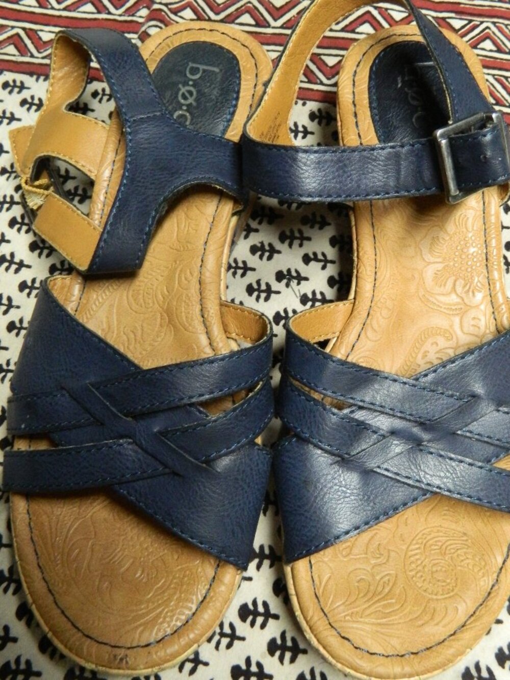 BOC Born Concept Cork Wedge Sandals Women's Size 9 Leather